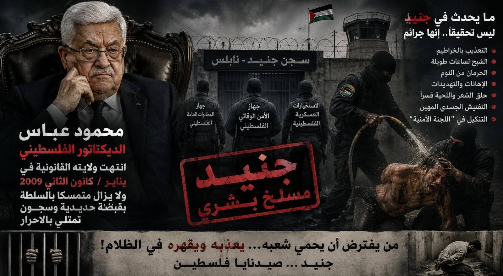 جنيد.. صيدنايا فلسطين: المسلخ البشري الذي تديره أجهزة السلطة في قلب نابلس